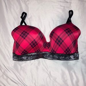 Pink plaid bra